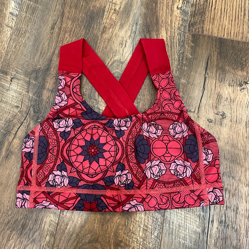 Lululemon Red/Pink Pattern Sports Bra